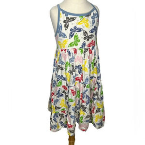 Mini Boden girls butterfly print cross back dress sz 9-10 *play*